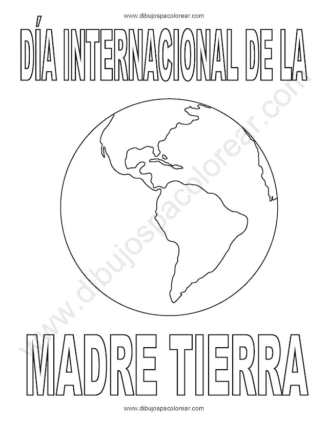 dibujo para colorear del Día internacional de la Madre Tierra